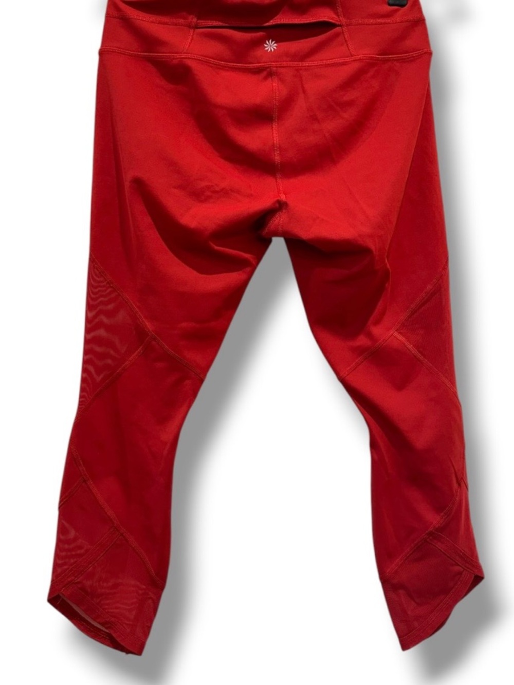 Athleta Aura Sonar Capri Leggings Red Mesh High Rise M - Picture 4 of 10